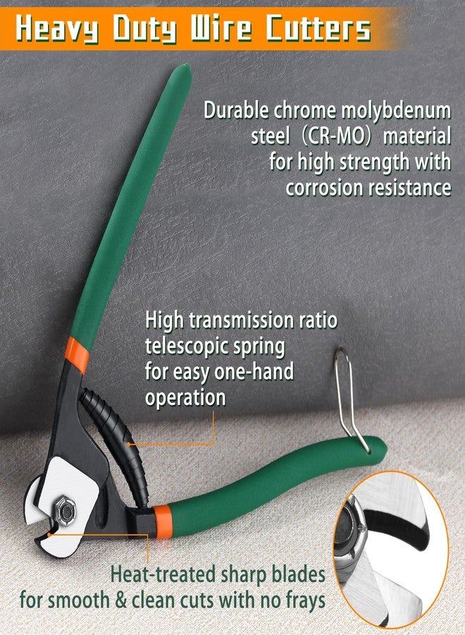 قواطع أسلاك شديدة التحمل من LEONTOOL مقاس 8 بوصات، قاطع حبل سلك من الفولاذ المقاوم للصدأ حتى 5/32 بوصة، قاطع كابلات CR-V حاد، قواطع سدادة كابلات مقاومة للصدأ للسطح، درابزين السلم، سياج الكابلات، كابل فرامل الدراجة، أعمال يدوية يدوية - Image 3