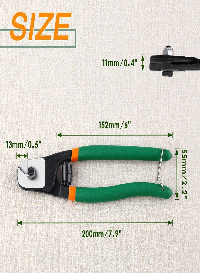 قواطع أسلاك شديدة التحمل من LEONTOOL مقاس 8 بوصات، قاطع حبل سلك من الفولاذ المقاوم للصدأ حتى 5/32 بوصة، قاطع كابلات CR-V حاد، قواطع سدادة كابلات مقاومة للصدأ للسطح، درابزين السلم، سياج الكابلات، كابل فرامل الدراجة، أعمال يدوية يدوية - Image 4