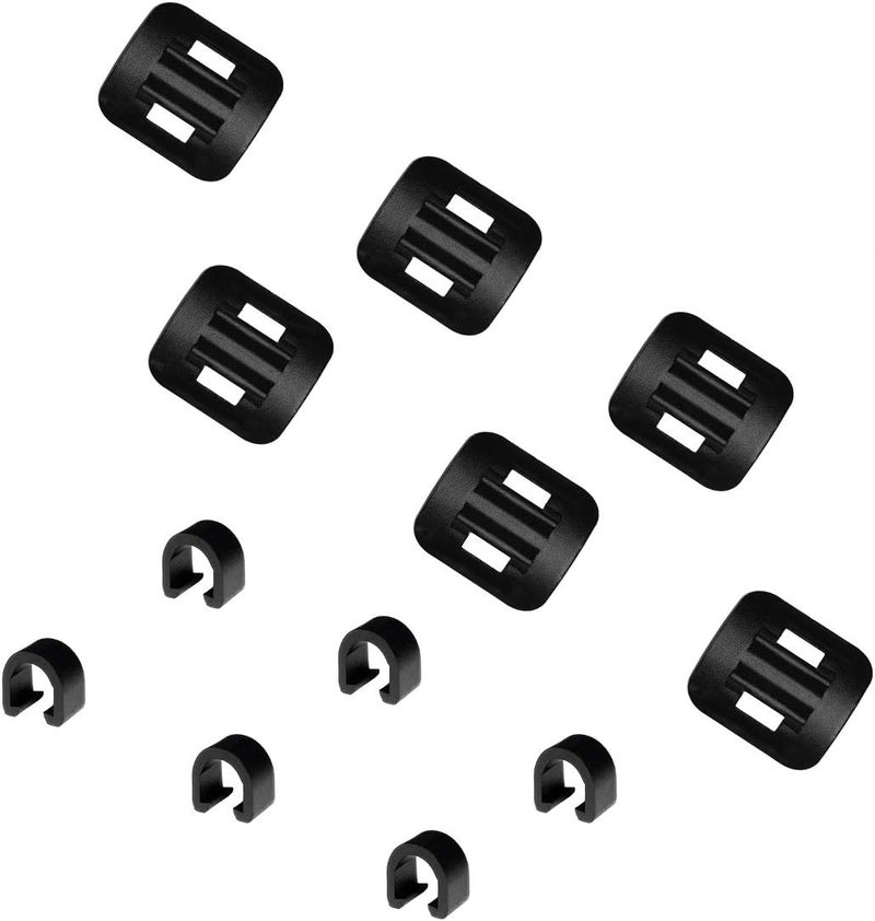 Farbetter Alloy Stick-On Guides W/C-Clips, C-Clips Clamps Housing Hose Guide with Adhesive Seat for MTB Road Bike Hydraulic Brake Cable, Brake Derailleur Shift Cables, 6 Sets (6pcs Base+ 6pcs Clip) - Image 1
