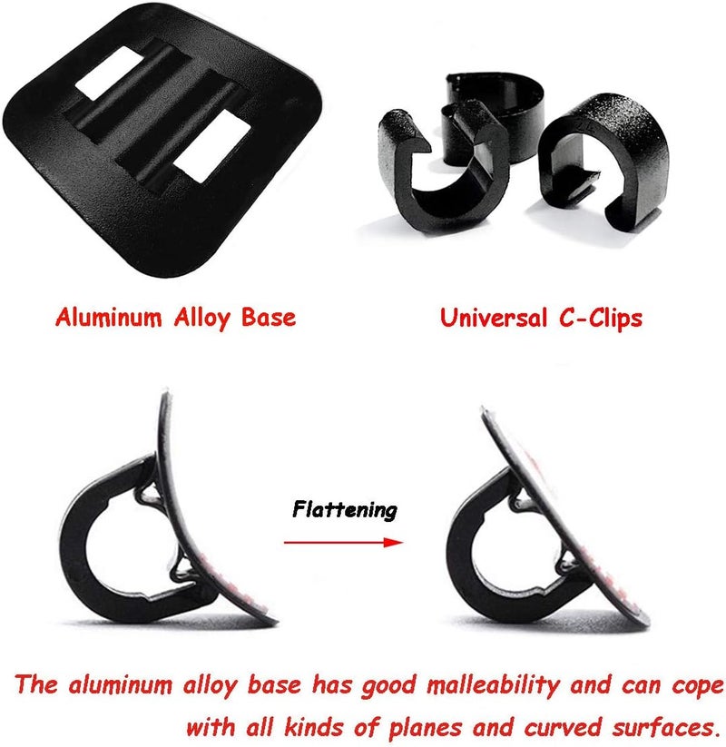 Farbetter Alloy Stick-On Guides W/C-Clips, C-Clips Clamps Housing Hose Guide with Adhesive Seat for MTB Road Bike Hydraulic Brake Cable, Brake Derailleur Shift Cables, 6 Sets (6pcs Base+ 6pcs Clip) - Image 2