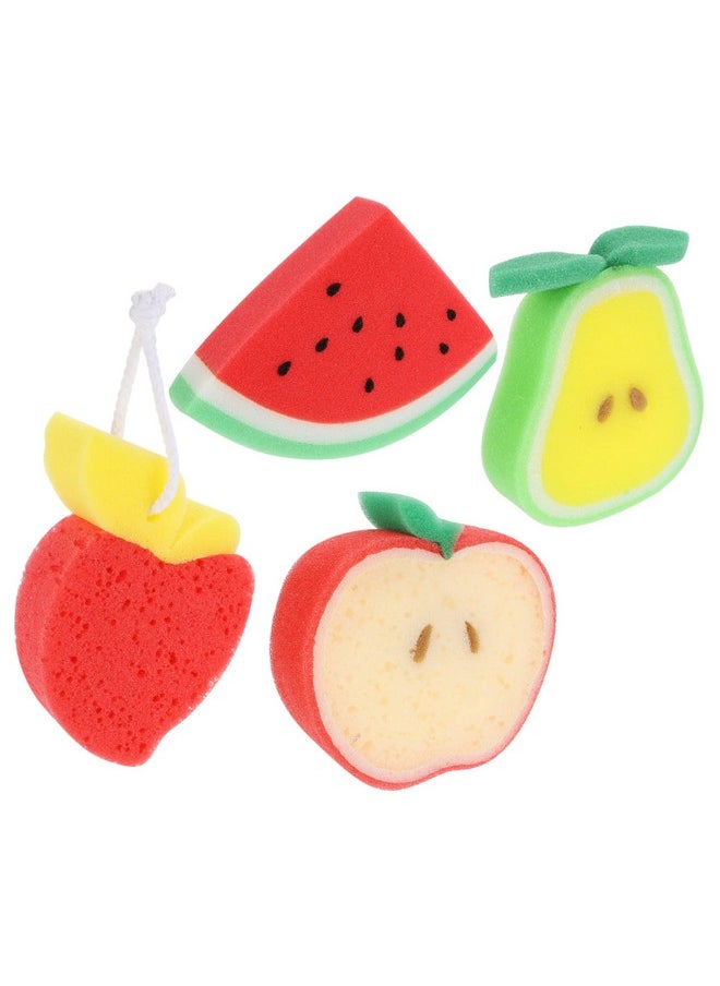 TOYANDONA - 4Pcs Bath Bath Rinser Exfoliator Loofah Cartoon Bath Sponge Pu Sponge Material Mesh The Bath - Image 1