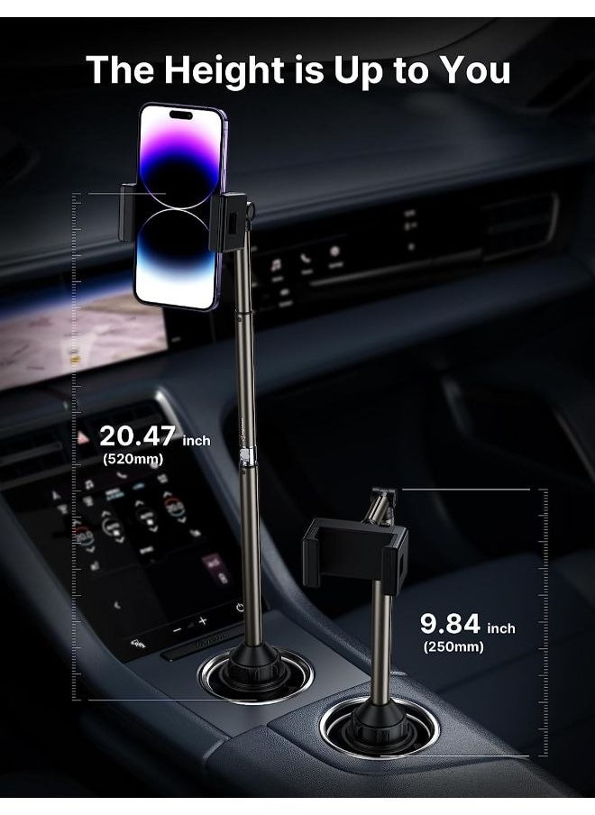 JSAUX - JSAUX Cup Holder Phone Mount for Car/Truck, Metal Long-Arm Ultra Stable Durable Phone Holder Car Cupholder Adjustable Cup Cell Phone Holder for Car Compatible with iPhone, Samsung Galaxy, Google Pixel - Image 1