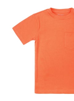Web Denim Web Denim Solid Orange Regular Fit Comfortable Graphic Print T-Shirt For Boys Crew Neck Half Sleeve Casual Cotton Tees  - Image 3