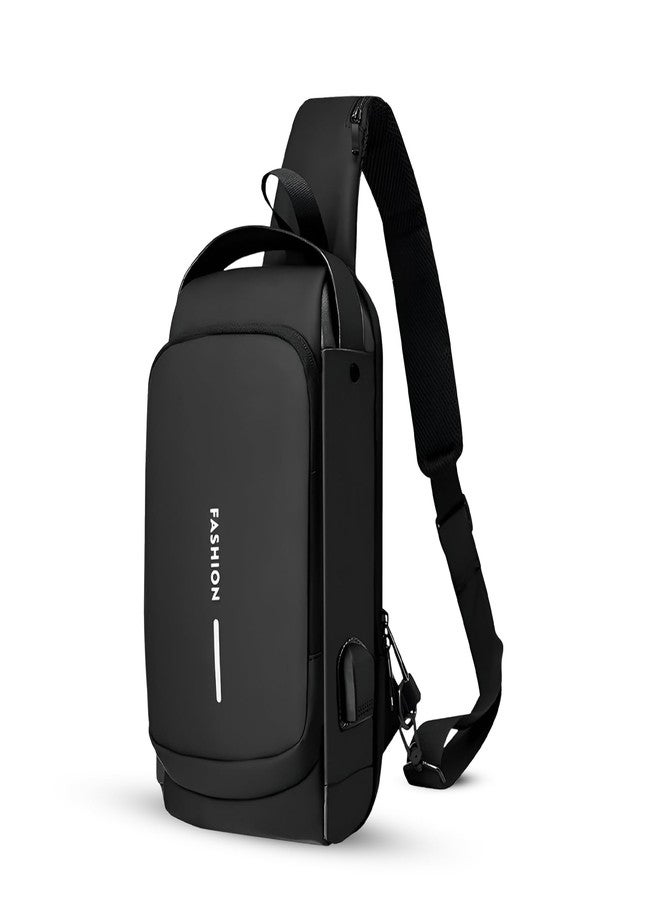 RarePicks Crossbody Sling Bag Men &Women | Anti-Theft Chest Backpack, Crossbody, Messenger, Handbag, Shoulder, Chest Bag for Travel, Work, & Daily Use (Black) - Image 1