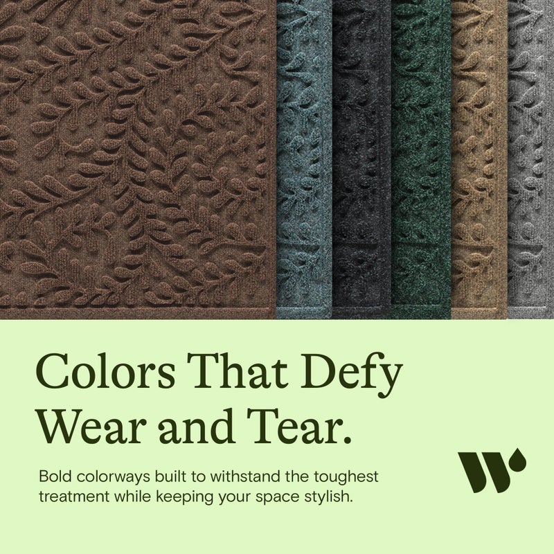 Waterhog Stair Treads (Set of 4) â€“ 8 1/2 x 30 Inches, Durable,Water-Trapping, Indoor/Outdoor Floor Covering, Boxwood Collection â€“ Made in USA, Medium Grey - Image 5