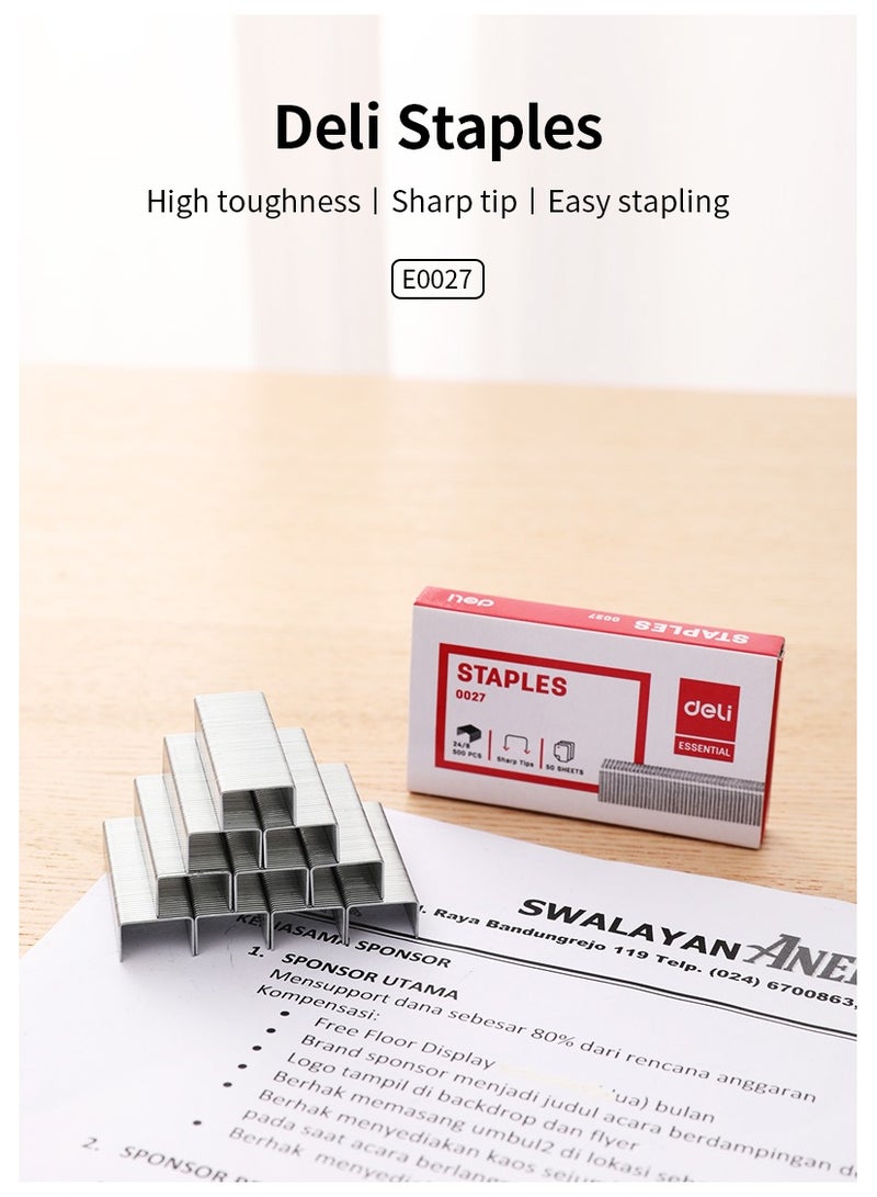 Deli E0027 Staples 24/8 Silver - High Toughness and Sharp Tip - ideal for office stapling tasks - Image 3