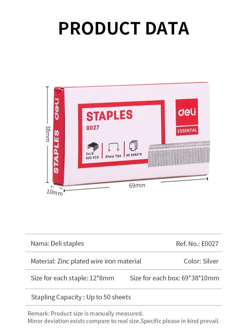 Deli E0027 Staples 24/8 Silver - High Toughness and Sharp Tip - ideal for office stapling tasks - Image 4