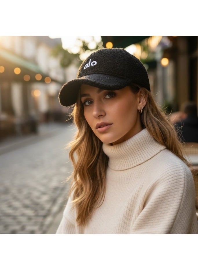 alo Women's winter "sherpa" cape, soft and stylish design - black - warm and elegant - Image 5