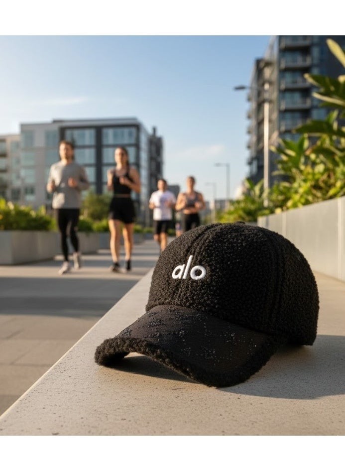 alo Women's winter "sherpa" cape, soft and stylish design - black - warm and elegant - Image 2