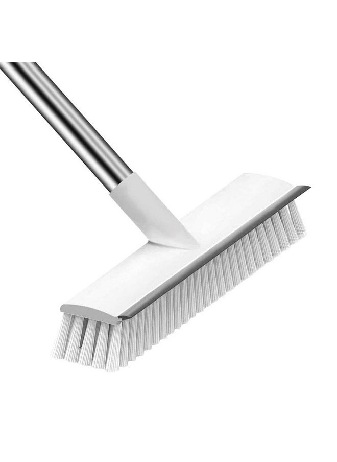 Epsilon Epsilon 2 in 1 Bathroom Cleaning Brush with Wiper and Long Handle 120 Degree ratate Floor Scrub Cleaning Brush for Home Tiles, Bathroom Cleaning, Kitchen Accessories Items (White)  - Image 1
