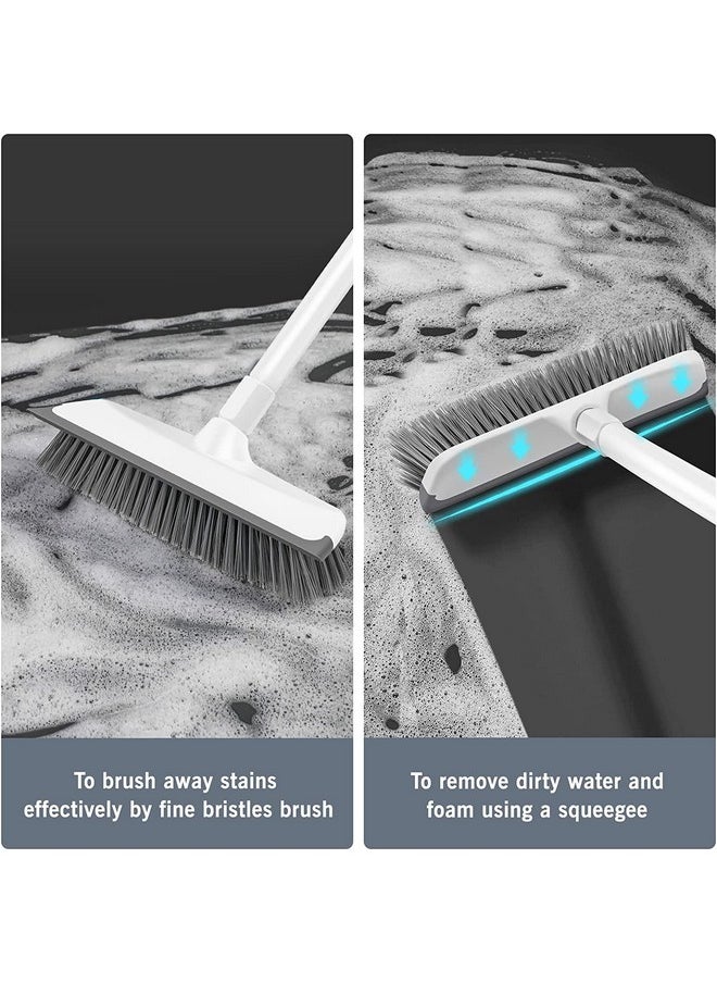 Epsilon Epsilon 2 in 1 Bathroom Cleaning Brush with Wiper and Long Handle 120 Degree ratate Floor Scrub Cleaning Brush for Home Tiles, Bathroom Cleaning, Kitchen Accessories Items (White)  - Image 4