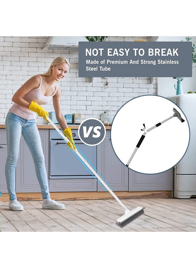 Epsilon Epsilon 2 in 1 Bathroom Cleaning Brush with Wiper and Long Handle 120 Degree ratate Floor Scrub Cleaning Brush for Home Tiles, Bathroom Cleaning, Kitchen Accessories Items (White)  - Image 2
