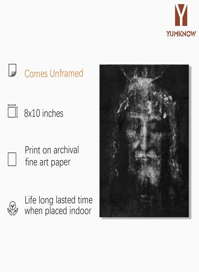 YUMKNOW Jesus Pictures for Wall - Shroud of Turin Wall Art Print Poster - Jesus Christ Photo Wall Decor - Religious Christian Gifts for Women Men - Spiritual Room Decor - Catholic Gifts - Divine Mercy 8X10 - Image 2