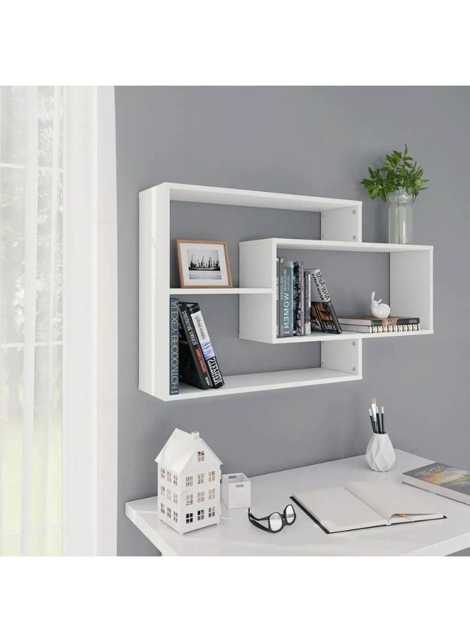 فيداكسل رف حائط أبيض 104x20x58.5 سم خشب هندسي  - Image 1