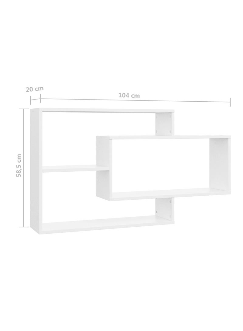 فيداكسل رف حائط أبيض 104x20x58.5 سم خشب هندسي  - Image 4
