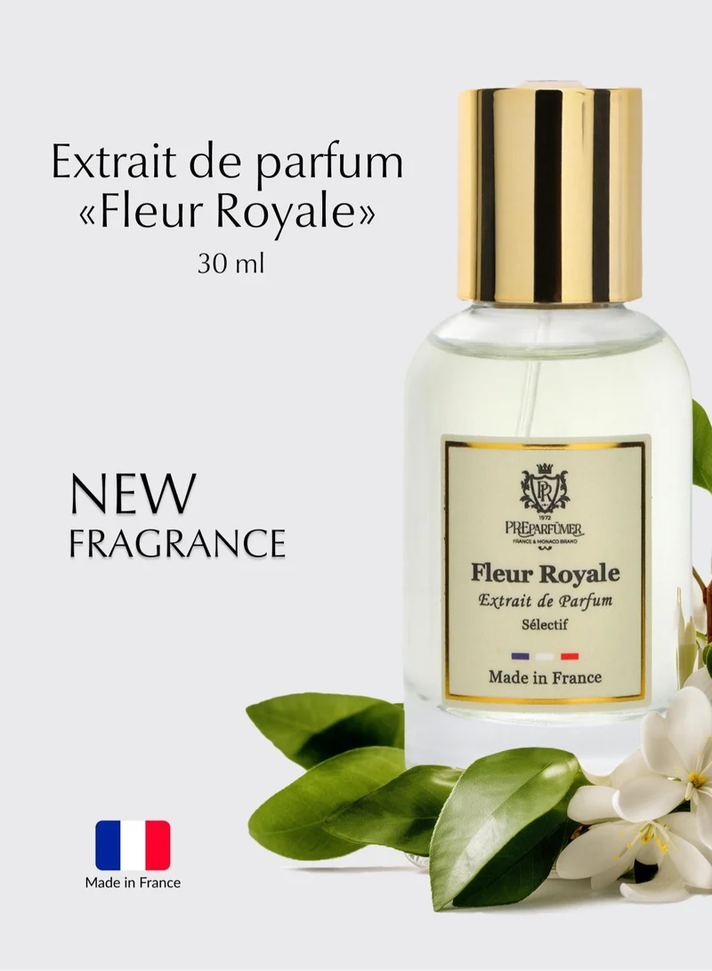 PREPARFUMER From France Fleur Royale 30ml - Fruity- Floral Scent with Bergamot & Peach - Luxury Fragrance - Long Lasting With Jasmine Notes