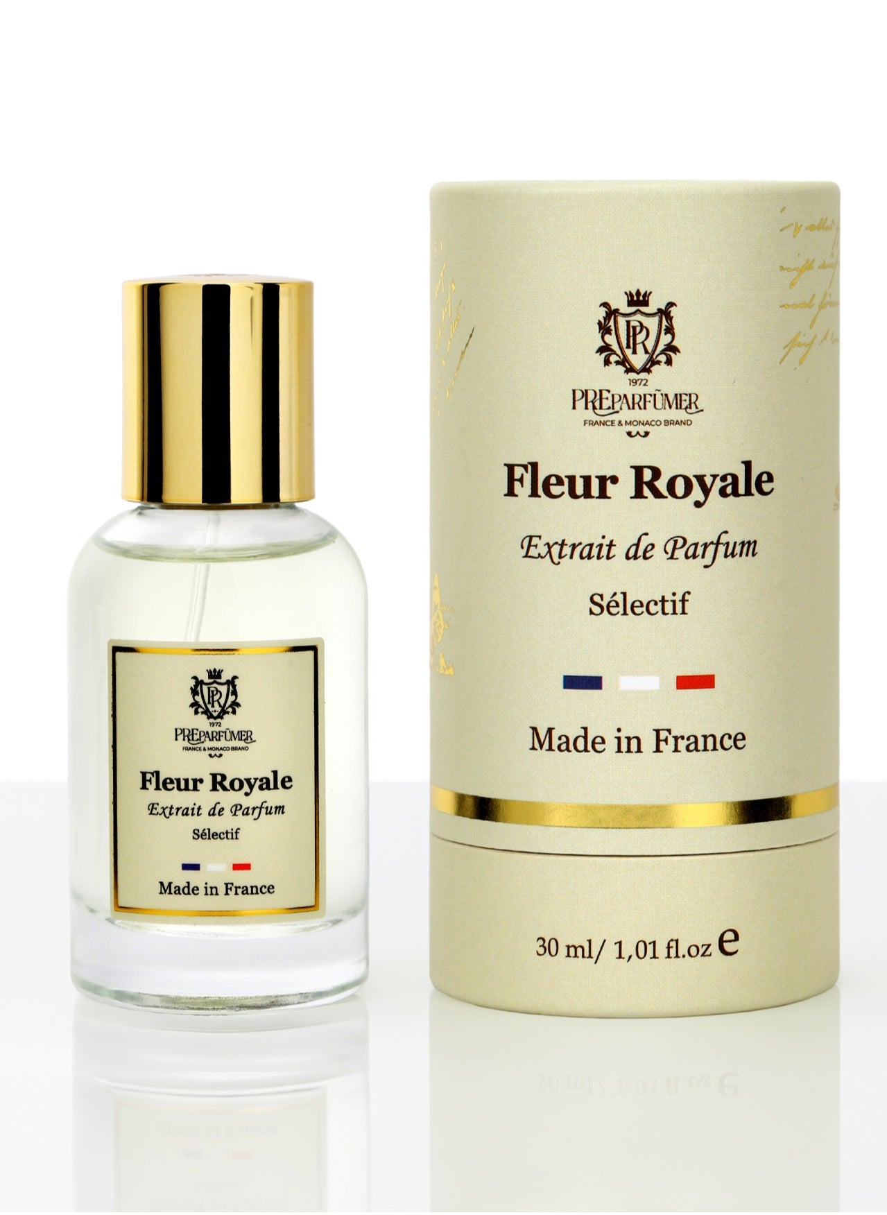 PREPARFUMER From France Fleur Royale 30ml - Fruity- Floral Scent with Bergamot & Peach - Luxury Fragrance - Long Lasting With Jasmine Notes 