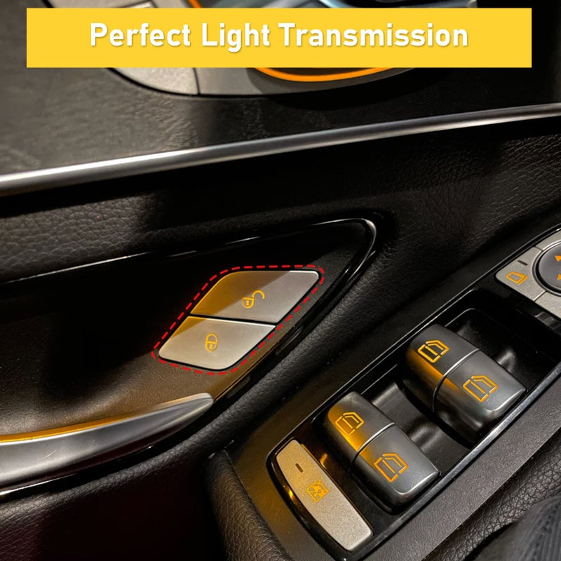 Jaronx Compatible with Mercedes Benz Door Lock Button Cover, Left Driver Chrome Side Door Lock Unlock Control Switch Buttons Covers Sticker for Mercedes C-Class W205/ E-Class W213/ GLC X253/ S W222 - Image 3