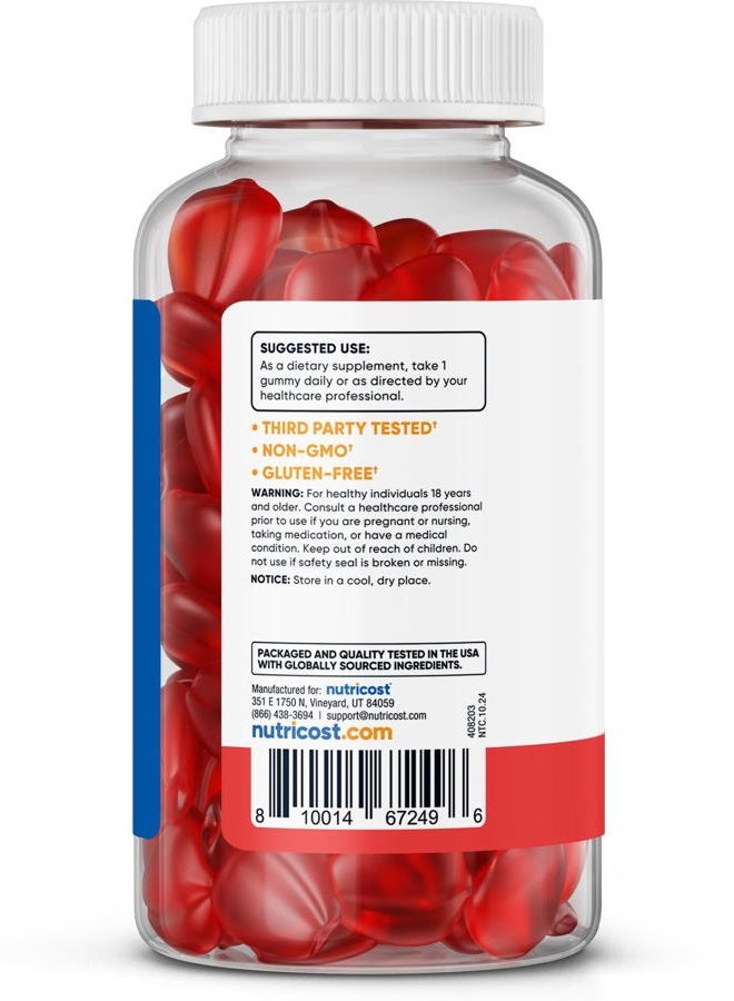 Nutricost Apple Cider Vinegar 500mg, 120 Gummies, Apple Flavored - Gluten Free, Non-GMO, No Corn Syrup - Image 4