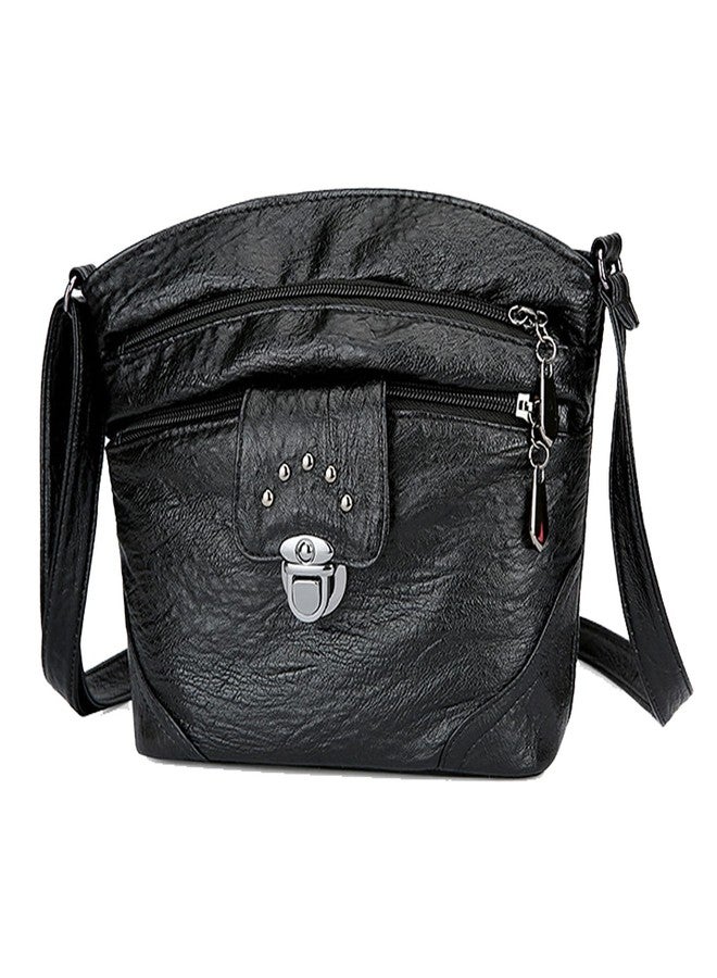 WITERY Small Crossboby Purses for Women - Lightweight PU Leather Triple Zipper Crossbody Bag Shoulder Bag with Adjustable Strap, Ladies Vintage Multi Pocket Travel Purse Handbags - Image 1