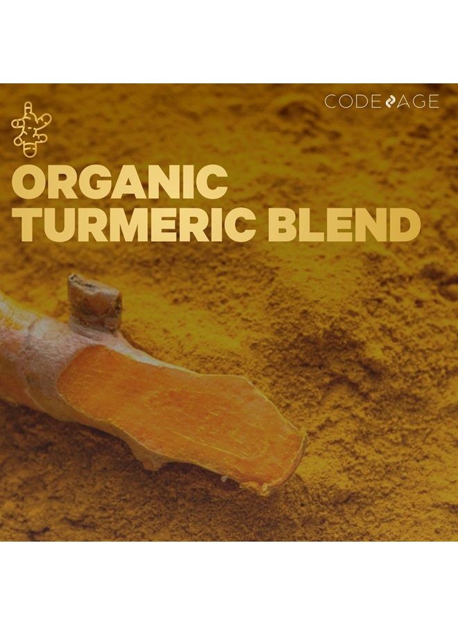 Codeage مكمل الكركم العضوي - 95% مستخلص الكركمين في كبسولات - مزيج نباتي مخمر عضوي مع الفلفل الأسود، الأشواغاندا، الزنجبيل، ستيفانيا، البوسويليا، الكمون، الزيت، المرارة الهضمية - 90 كبسولة - Image 4