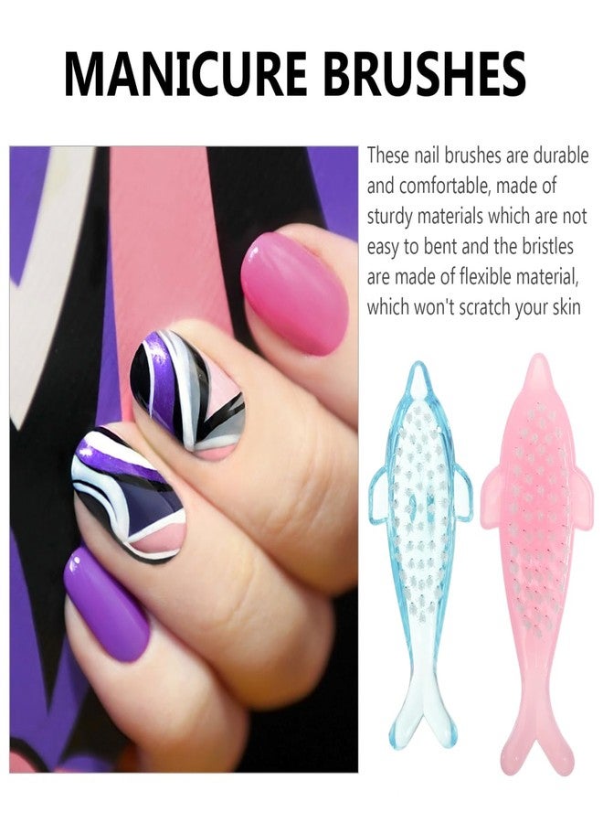 FOMIYES 5pcs Dolphin-Shaped Nail Brushes - Cute Manicure & Pedicure Cleaning Tools for Nail Art and Dust Removal, Assorted Colors - Image 4