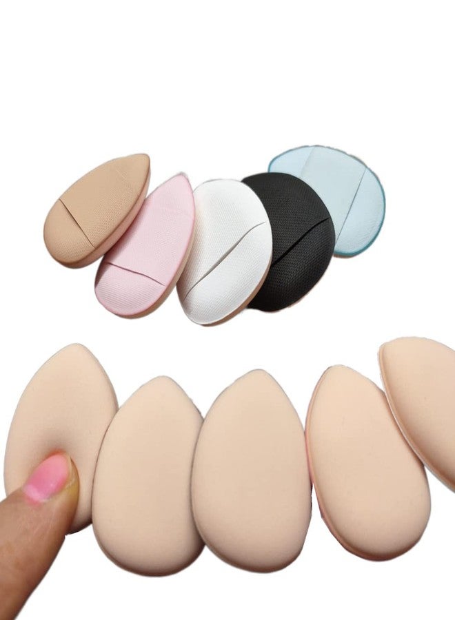 Ebonee 10 Pack Finger Powder Puff with Finger Holder Strap, Mini Fingertip Makeup Sponge Pad for Liquid Foundation, Cream, Concealer, Eye Shadow, Wet Dry Beauty Makeup Tools (5 Color) - Image 4