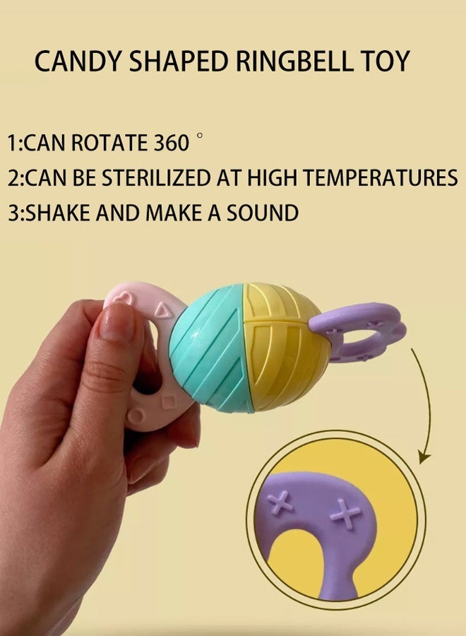 Aissiora 9-piece baby teething toy set, teething rattle toy, relieves teething discomfort, helps develop grasping skills, early education toy. - Image 3