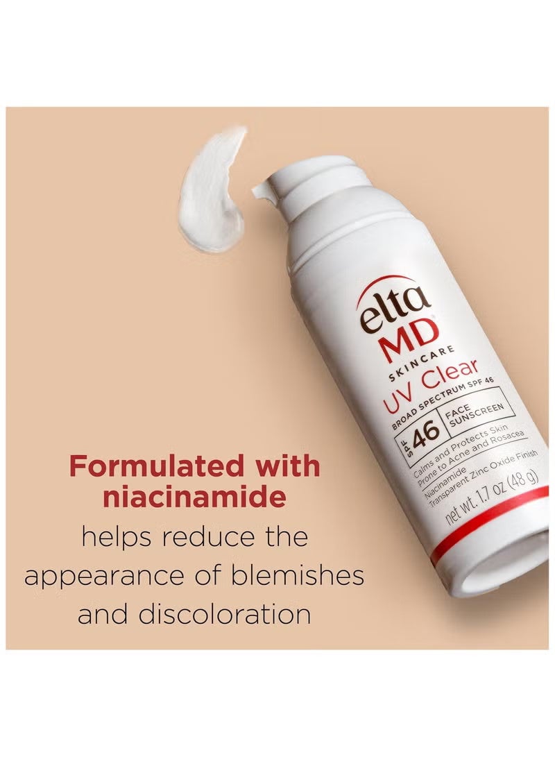 EltaMD UV Clear Face Sunscreen SPF 46, Oil-Free Sunscreen with Zinc Oxide, Dermatologist Recommended - Image 2