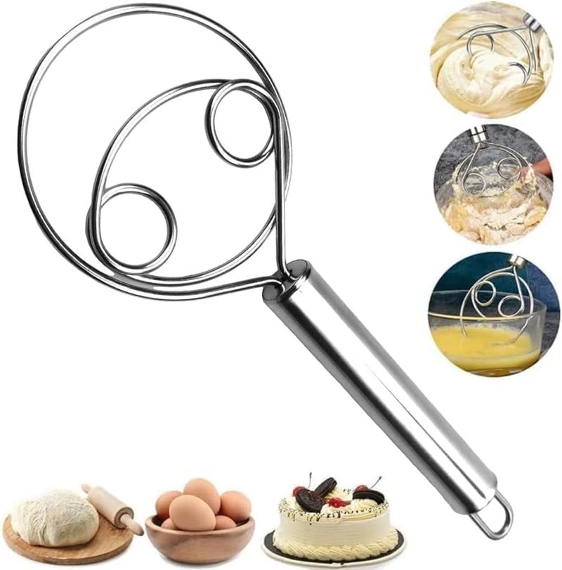 PPK24X9 Dough Whisk Premium Stainless Steel Dutch Whisk Dough Hand Mixer Artisan Blender for Egg Bread Cake Pastry Pizza Dough Perfect Baking Tools WHISKING TIRRING Kitchen Tools  - Image 4