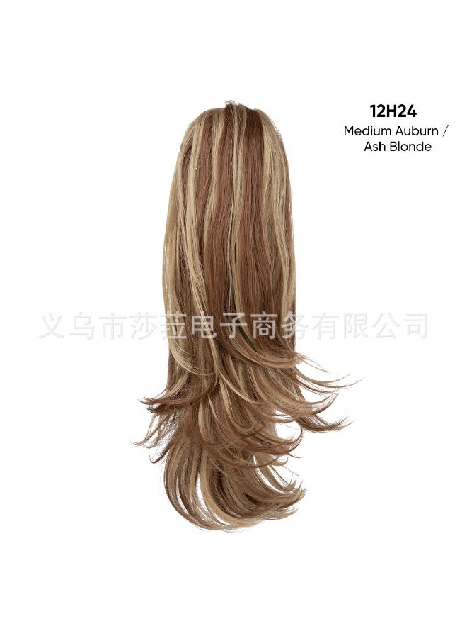 Generic Long Multi-layer Wig Tail Womens Realistic Two-use Fiber Tiger Clip Ponytail European Style Cross-border Hair Accessory 12H24 