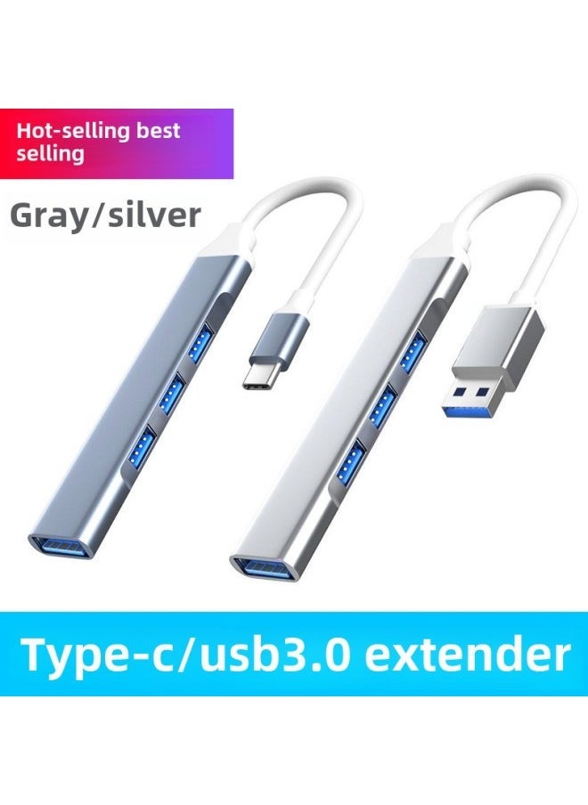 Usbhub3.0 Multi-port Extender Laptop Multi-function Splitter One For Four Type-c Expansion Dock-Number Of Interfaces:Gray Type-c3.0 - Image 2