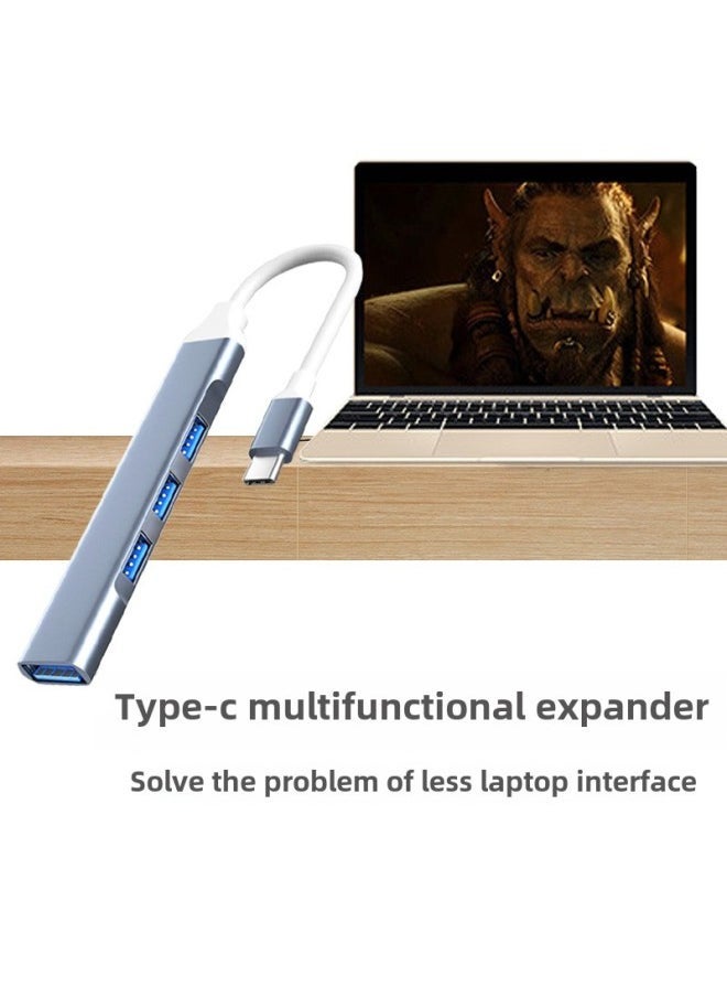 Usbhub3.0 Multi-port Extender Laptop Multi-function Splitter One For Four Type-c Expansion Dock-Number Of Interfaces:Gray Type-c3.0 - Image 4