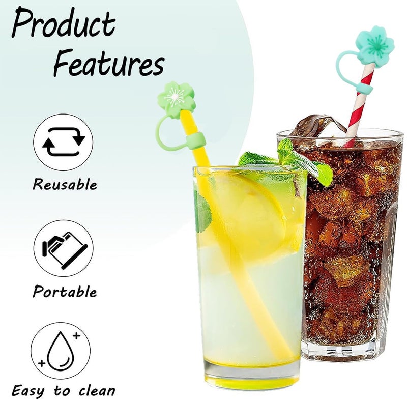 BTYHAOS Silicone Straw Caps for 10mm Tumblers | Reusable Dust-Proof Straw Toppers Compatible with Stanley 30oz & 40oz Tumblers (Blue) - Image 4
