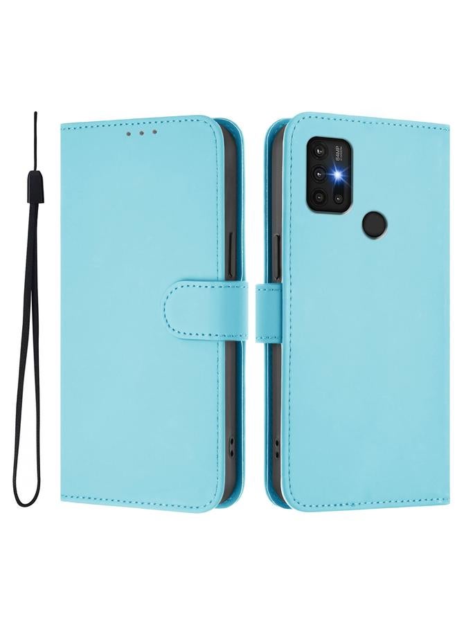 erorex Case For Motorola Moto G30 / G10 / G20 Skin Feel Solid Color Leather Phone Case with Lanyard - Image 2