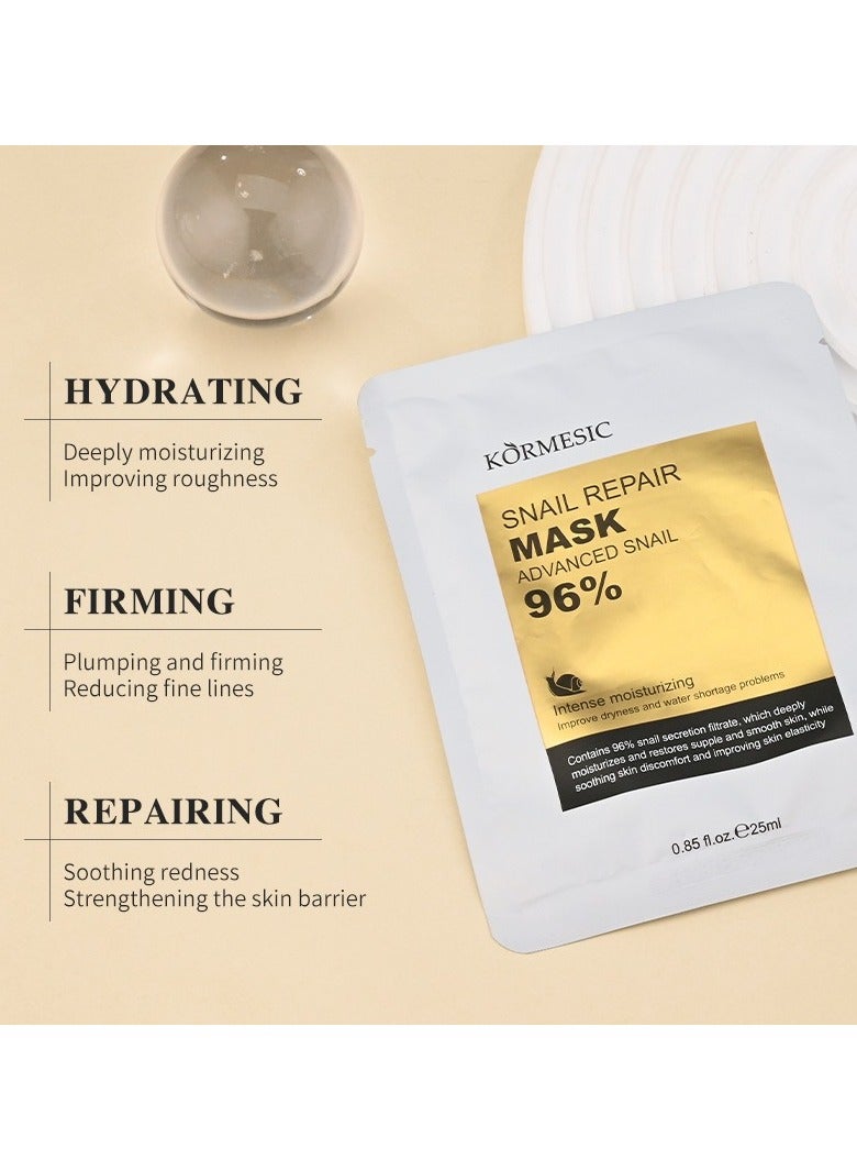 Kormesic PRO-SNAIL 5-Piece Facial Mask Set (25ml/sheet) | Snail Mucin + Hydration + Anti-Aging  - Image 2