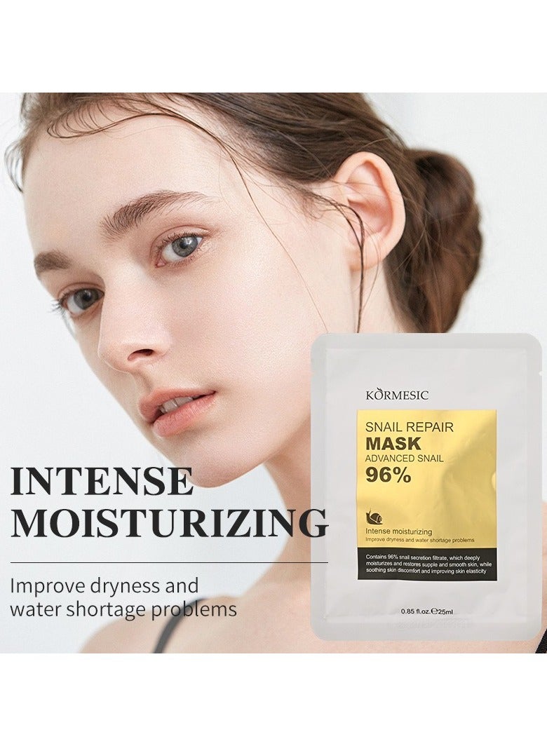 Kormesic PRO-SNAIL 5-Piece Facial Mask Set (25ml/sheet) | Snail Mucin + Hydration + Anti-Aging  - Image 3