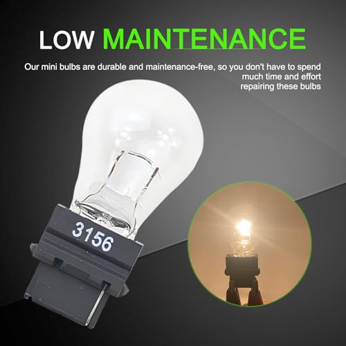 Tesnaao 10 Pack Car Instrument Light Bulb, 3156 Brake Light Bulb, 12 V 21 W Automobile Lighting Replacement Accessory, Universal for Most Cars, Trucks and Vans (White) - Image 4