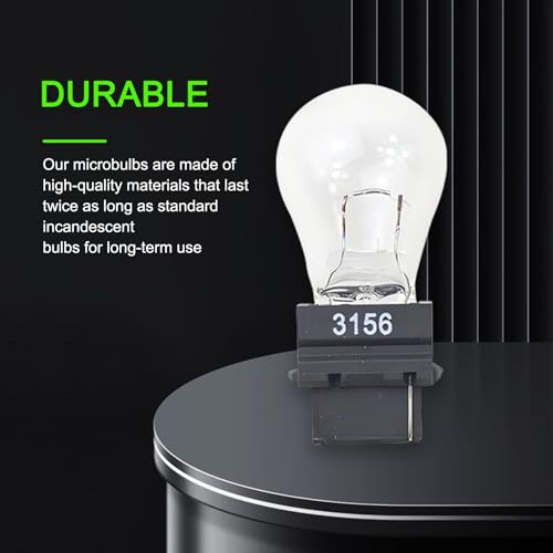 Tesnaao 10 Pack Car Instrument Light Bulb, 3156 Brake Light Bulb, 12 V 21 W Automobile Lighting Replacement Accessory, Universal for Most Cars, Trucks and Vans (White) - Image 2
