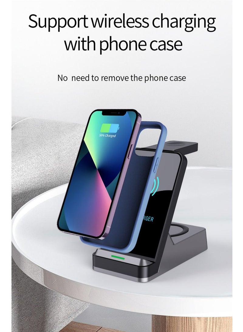 سيلي محطة شحن لاسلكية 3 في 1، حامل شحن سريع بقوة 15 واط لأجهزة Apple iPhone و iWatch و Airpods و Samsung وأجهزة Android - Image 5