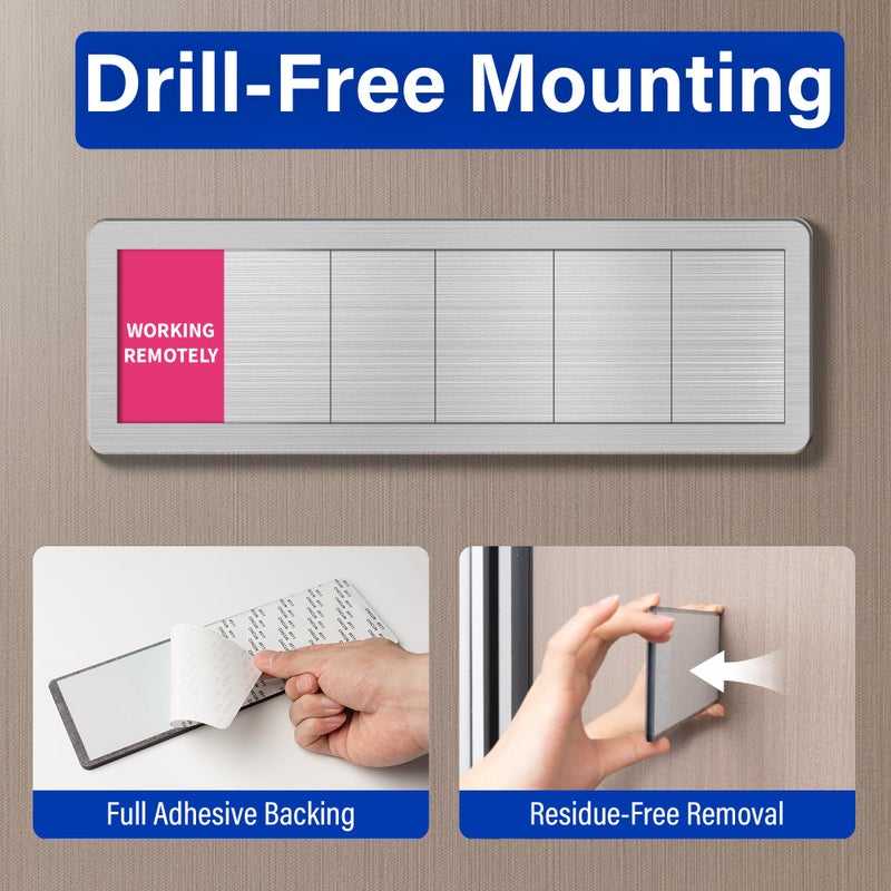 EliteSign Office Door Signs with 6 Printed Status Options â€“ Do Not Disturb, Out of Office, In a Meeting, Please Knock, Work from Home, Back Soon â€“ Includes Custom Personalized Blank Sticker for Privacy Workspace or Studio Available and Away - Image 5