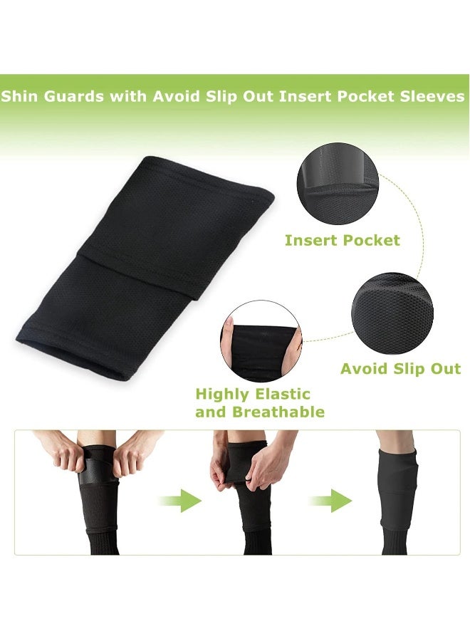 Generic Shin Pads for Kids, Football Anti-Slip Shin Guards, Shin Guards with Avoid Slip Out Insert Pocket Calf Sleeves, Lightweight, Breathable, and Durable Soccer Protective Equipment for Boys Grils Age 5-12  - Image 3