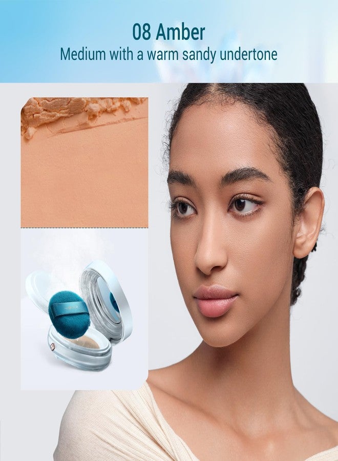 FLORASIS Breathable Loose Setting Powder, Flawless Jade Lightweight Long-Lasting Makeup Powder for Face (08 Amber) - Image 2