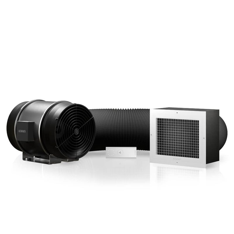 مروحة AC Infinity CLOUDWAY للمنزل بالكامل EC S12 1600 CFM مع جهاز تحكم عن بعد 10 سرعات لاسلكي 12 تثبيت سقف منزل علوي نظام تهوية منزلية