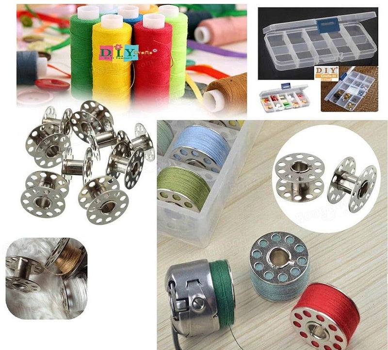 Diy Crafts 11367 6378 Metal Sewing Silver Bobbins Household Sewing Machine Access Box Multicolor 30 Piece - Image 1
