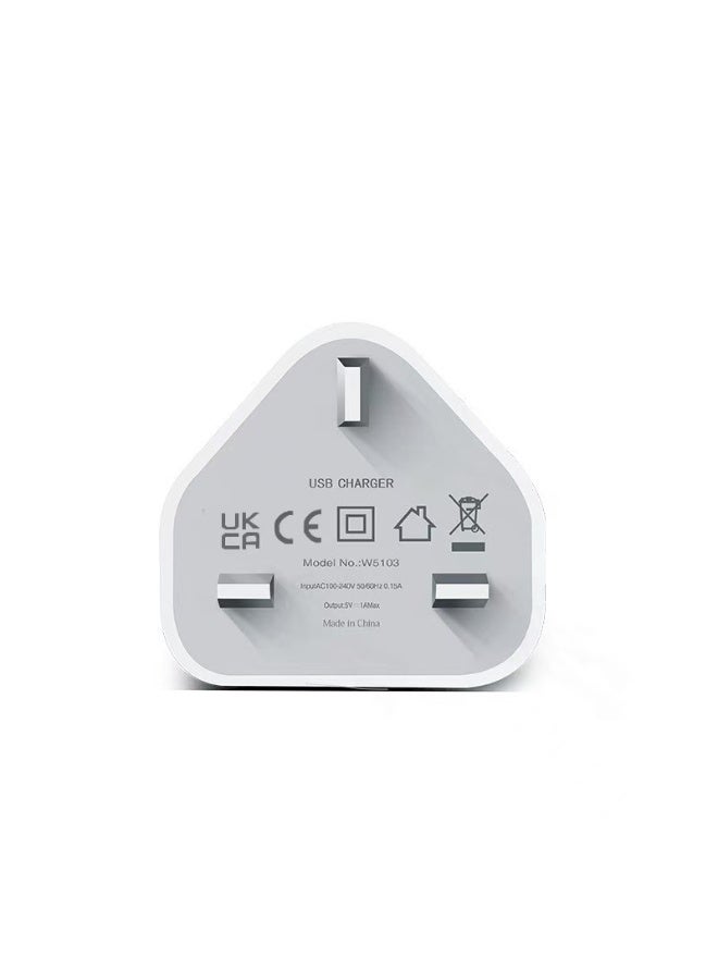 5V 1A USB-A UK Plug Wall Charger for Mobile Phones and Smart Devices - Image 1