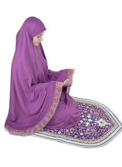 DAMAS COLLECTION Two Piece Islamic prayer dress women with Lace - Prayer Clothes for Women - Prayer Abaya For women - Jilbab 2 piece, Umrah essentials for women - Prayer set  - Image 3