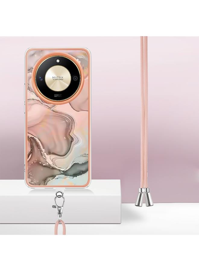 Zaboon Case For Honor X9b Electroplating Marble Dual-side IMD Phone Case with Lanyard - Image 3