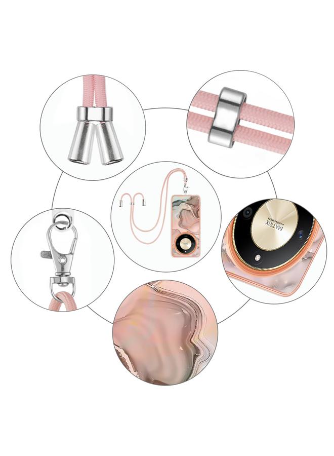 Zaboon Case For Honor X9b Electroplating Marble Dual-side IMD Phone Case with Lanyard - Image 5