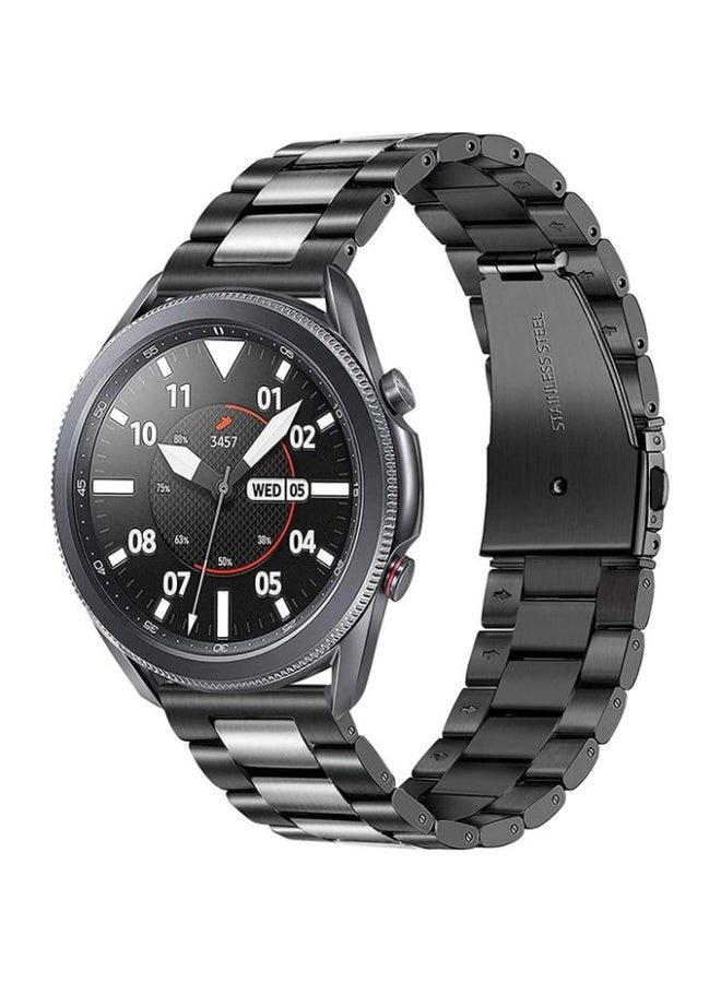 20mm Stainless Steel Metal Band Compatible with Samsung Galaxy Gear Sport Watch 4, 5, 5 Pro, S2 Classic, Active 2 40/44mm - black and silver - Image 2